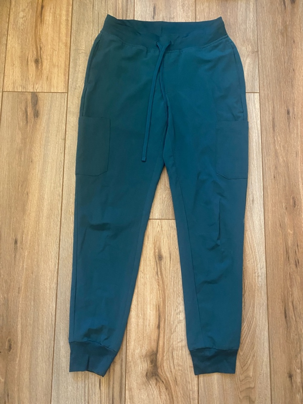Mandala Women's Teal Cargo Work Pants with Drawstring Waist Hospital/ Dental